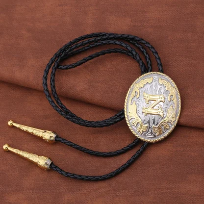 Fancy Bolo Tie with Initial Letter Pendant - Image 7