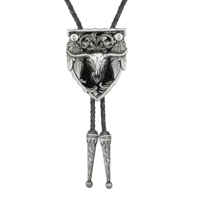 Bull Head Western Tie with Shield Design - Image 7