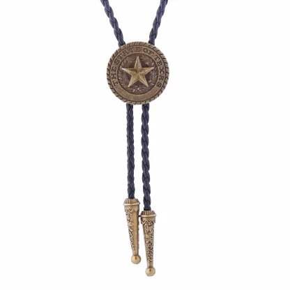 Round Weatern Tie with Embossed Star - Image 14