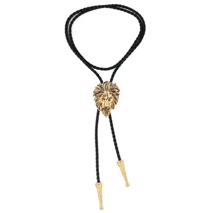 Retro Lion Head Pendant Bolo Tie - Image 11