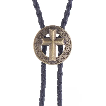 Cross Western Tie with Hollow Out Design - Image 2