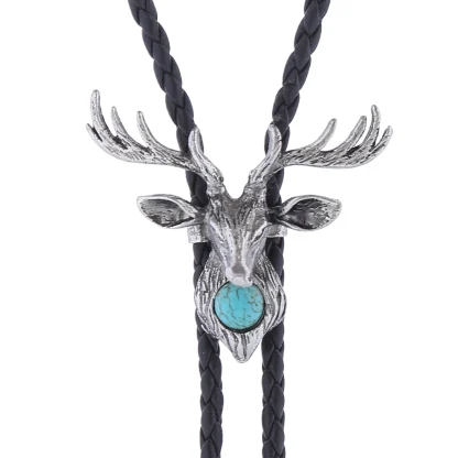Decorative Bolo Tie with Elk Head Design