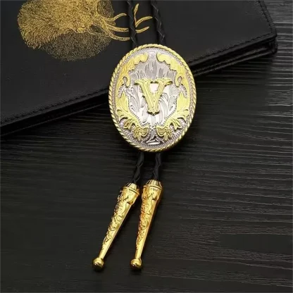 Fancy Bolo Tie with Initial Letter Pendant - Image 10