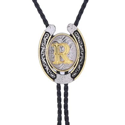 Horseshoe Western Tie with Initial Letter - Image 12