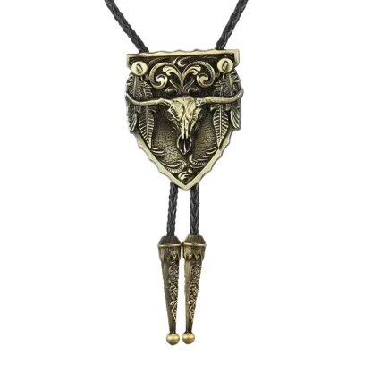 Bull Head Western Tie with Shield Design - Image 6