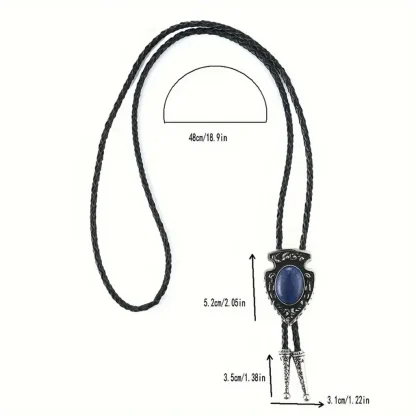 Vintage-style Bolo Tie with Gemstone-like Design - Image 15