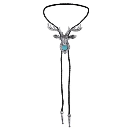 Decorative Bolo Tie with Elk Head Design - Image 9