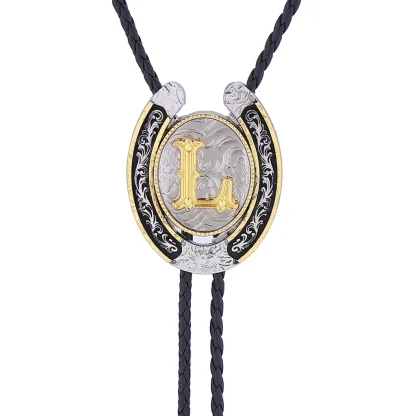 Horseshoe Western Tie with Initial Letter - Image 5