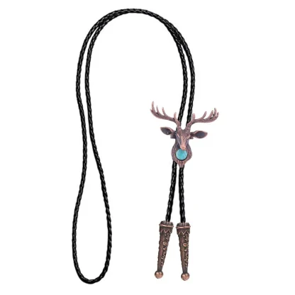 Decorative Bolo Tie with Elk Head Design - Image 6