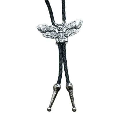 Bolo Tie with Flying Moth Shape Pendant