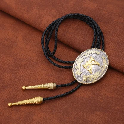 Fancy Bolo Tie with Initial Letter Pendant - Image 4