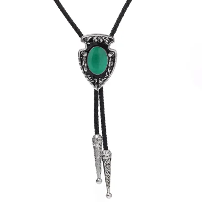 Vintage-style Bolo Tie with Gemstone-like Design - Image 2