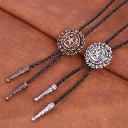 Round Weatern Tie with Embossed Star - Image 5