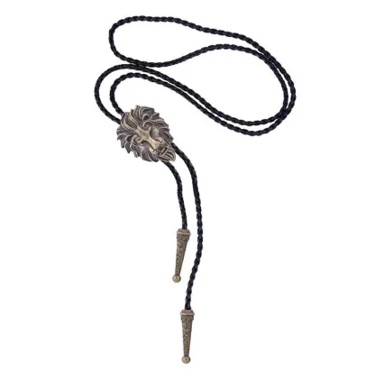 Retro Lion Head Pendant Bolo Tie - Image 13