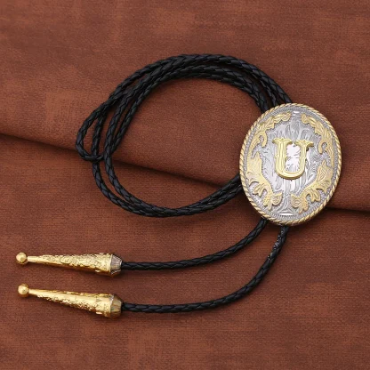 Fancy Bolo Tie with Initial Letter Pendant - Image 5