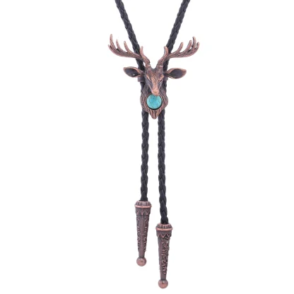 Decorative Bolo Tie with Elk Head Design - Image 14