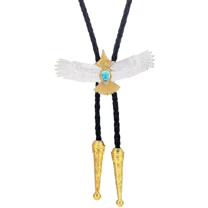Flying Eagle Western Tie with Turquoise Color