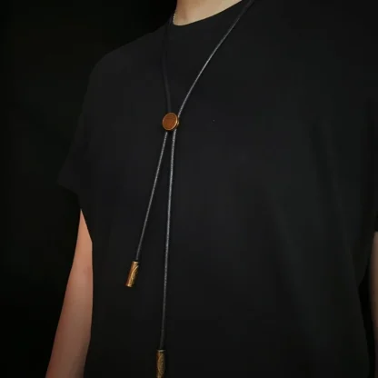 Western Tie Small Pendant with Minimal Engraved - Image 9