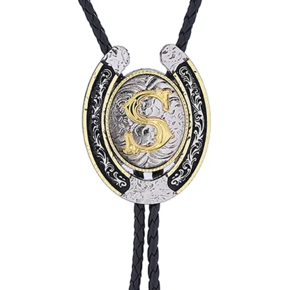 Horseshoe Western Tie with Initial Letter - Image 13