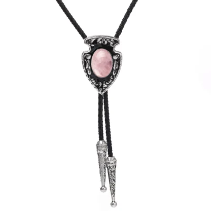 Vintage-style Bolo Tie with Gemstone-like Design - Image 3
