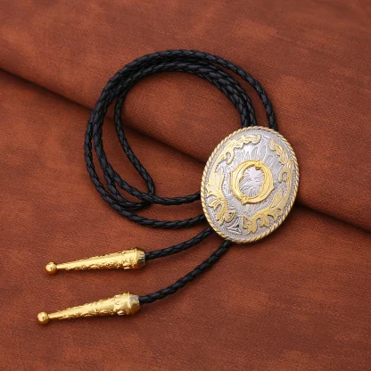 Fancy Bolo Tie with Initial Letter Pendant - Image 3