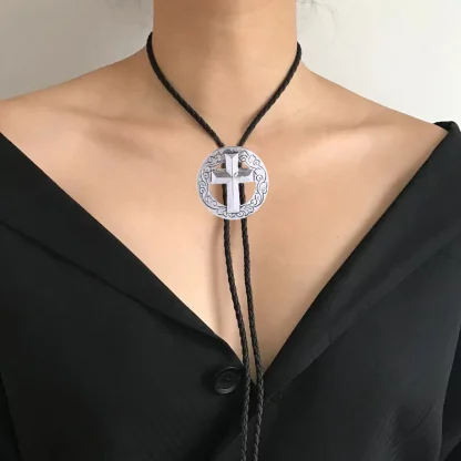 Cross Western Tie with Hollow Out Design - Image 14