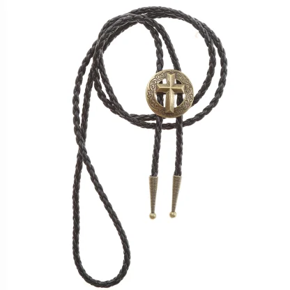 Cross Western Tie with Hollow Out Design - Image 8