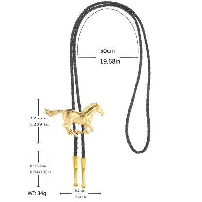 Adjustable Western Tie with Horse Pendant - Image 15