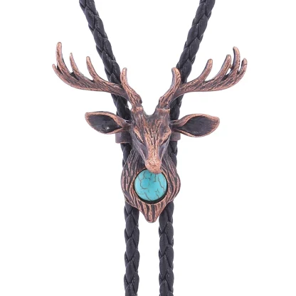 Decorative Bolo Tie with Elk Head Design - Image 5