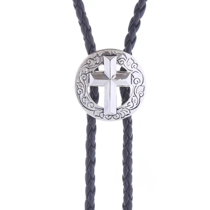 Cross Western Tie with Hollow Out Design - Image 4