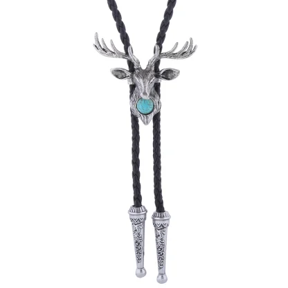 Decorative Bolo Tie with Elk Head Design - Image 7