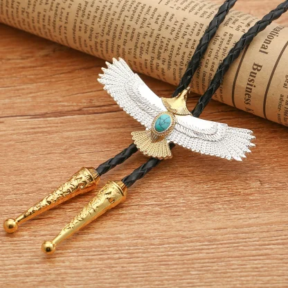 Flying Eagle Western Tie with Turquoise Color - Image 4