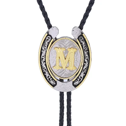 Horseshoe Western Tie with Initial Letter - Image 6