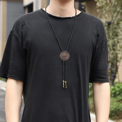 Vintage-style Bolo Tie with Sailboats Pendant - Image 7