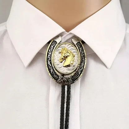 Shiny Shield Western Tie with Cross Embossed - Image 7