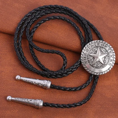 Round Weatern Tie with Embossed Star - Image 3