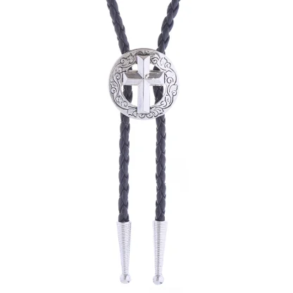 Cross Western Tie with Hollow Out Design - Image 3