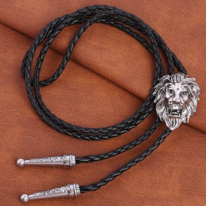 Retro Lion Head Pendant Bolo Tie - Image 6