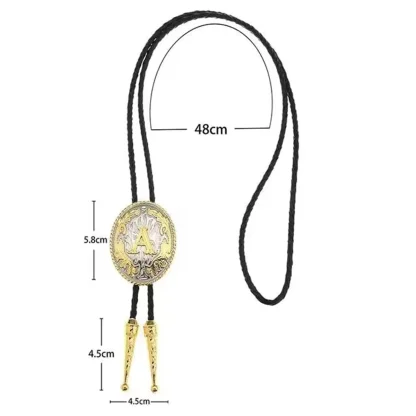 Fancy Bolo Tie with Initial Letter Pendant - Image 15