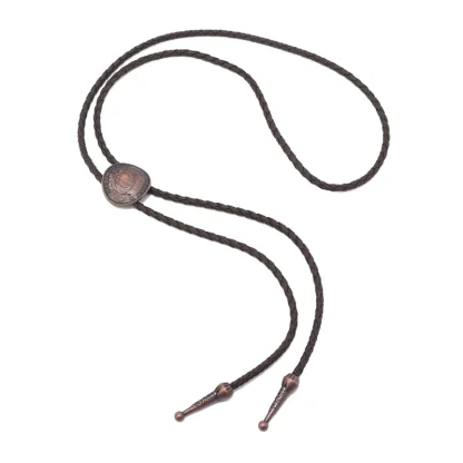 Vintage-style Bolo Tie with Sailboats Pendant - Image 2
