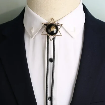 Modern Hexagram Bolo Tie with Stylish Design - Image 5