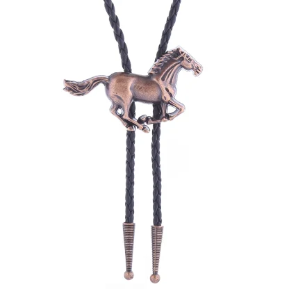 Adjustable Western Tie with Horse Pendant - Image 8
