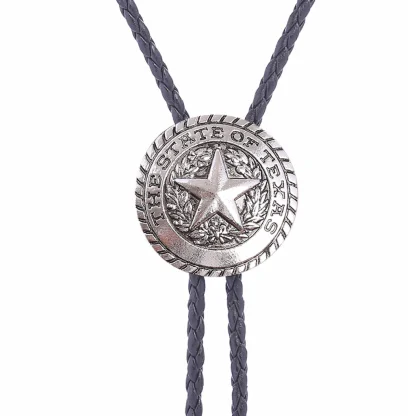 Round Weatern Tie with Embossed Star