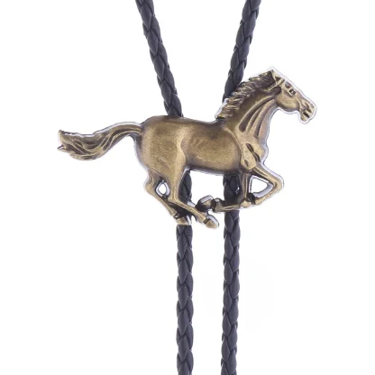 Adjustable Western Tie with Horse Pendant - Image 4