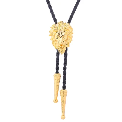 Retro Lion Head Pendant Bolo Tie - Image 7