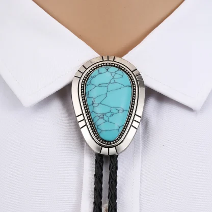 Classic Bolo Tie with Turquoise Color Design
