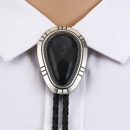Classic Bolo Tie with Turquoise Color Design - Image 5
