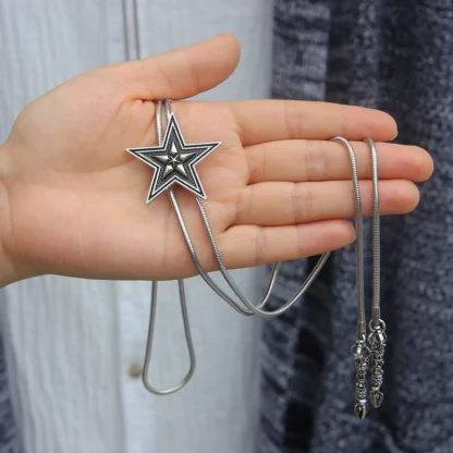Modern Box Chain Bolo Tie with Star Design - Image 2
