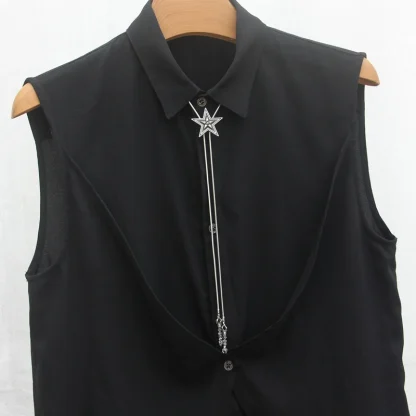 Modern Box Chain Bolo Tie with Star Design - Image 3