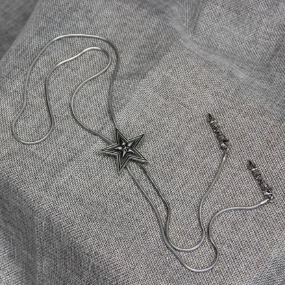 Modern Box Chain Bolo Tie with Star Design - Image 7